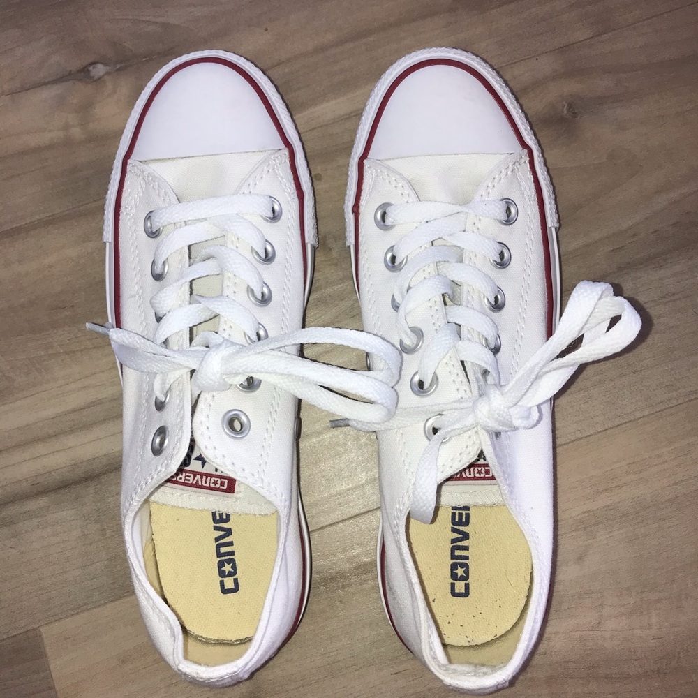 COPY - White Converse (red and blue stripes)